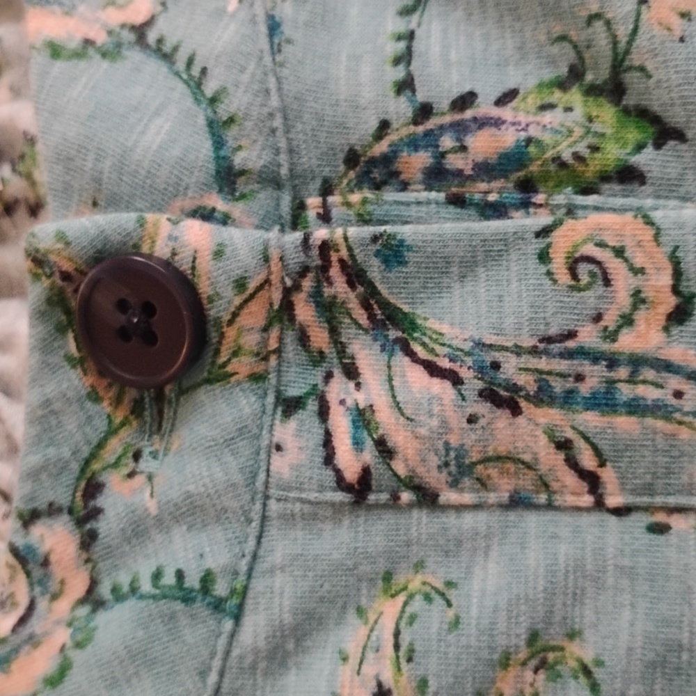 J. Jill Floral Paisley Button-Up Blouse Medium - Picture 5 of 5